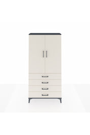 Arges Dolap Tek Raflı 4 Çekmeceli Tek Askılı 88x30x182 Antrasit-Aytaşı