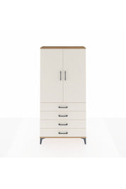 Arges Dolap Tek Raflı 4 Çekmeceli Tek Askılı 88x30x182 Çam-Aytaşı