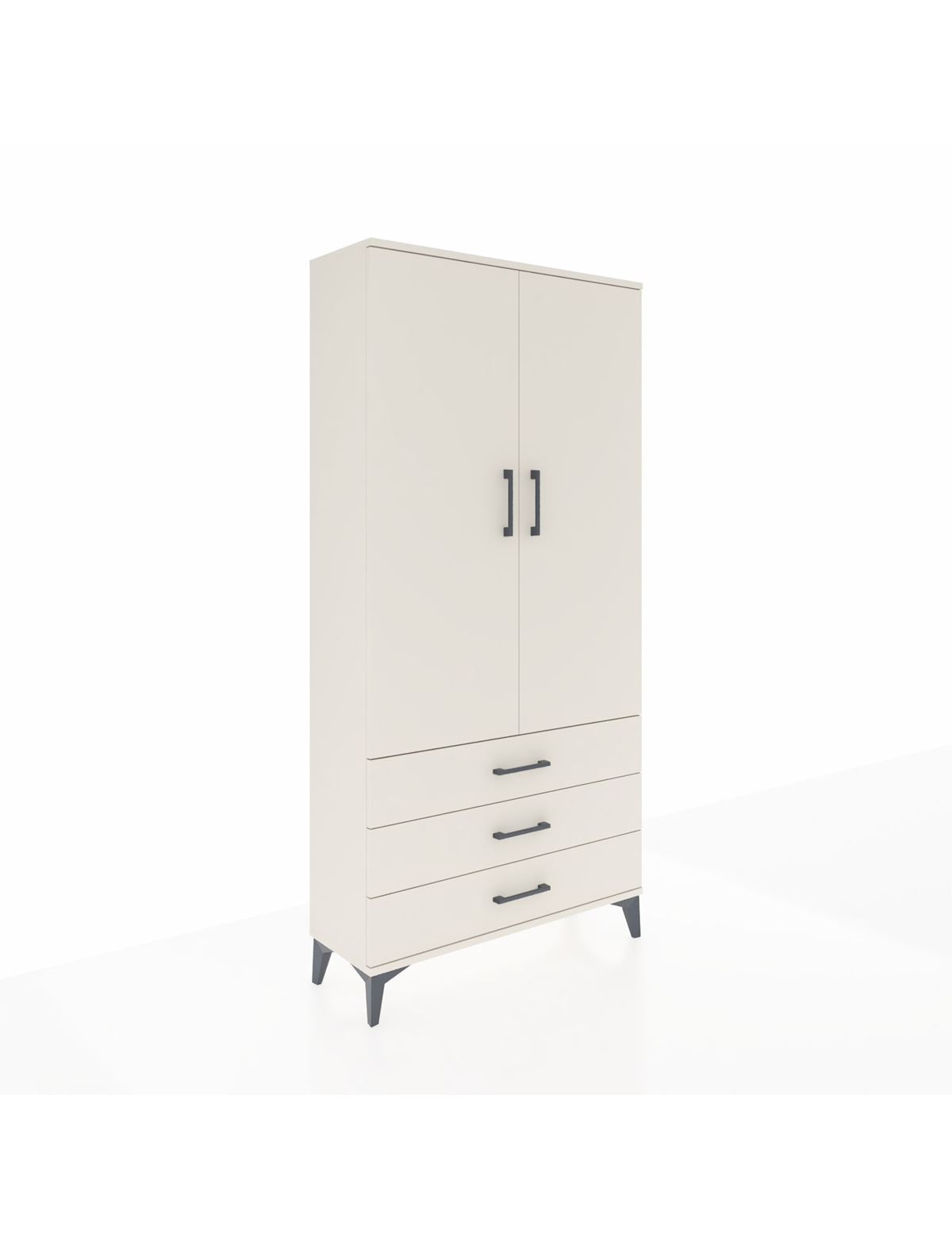 Arges Dolap Tek Raflı 3 Çekmeceli Tek Askılı 88x30x182 Aytaşı-Aytaşı