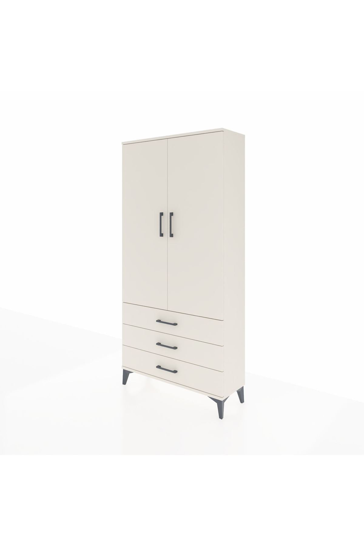 Arges Dolap Tek Raflı 3 Çekmeceli Tek Askılı 88x30x182 Aytaşı-Aytaşı