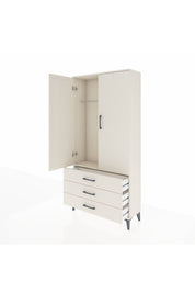 Arges Dolap Tek Raflı 3 Çekmeceli Tek Askılı 88x30x182 Aytaşı-Aytaşı
