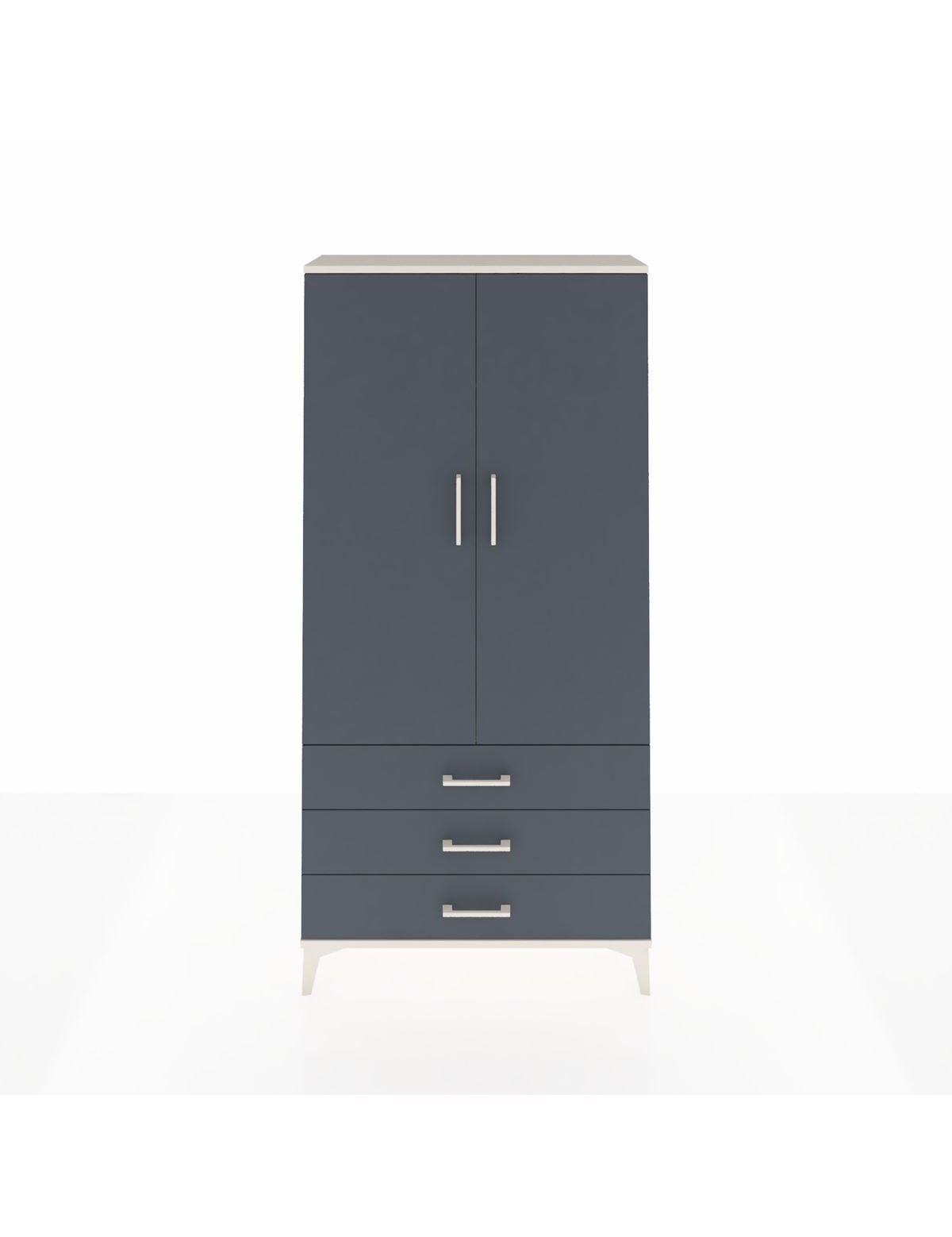 Arges Dolap Tek Raflı 3 Çekmeceli Tek Askılı 88x30x182 Aytaşı-Antrasit