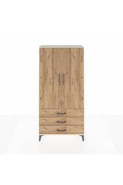 Arges Dolap Tek Raflı 3 Çekmeceli Tek Askılı 88x30x182 Aytaşı-Çam