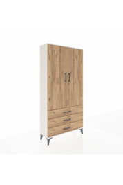 Arges Dolap Tek Raflı 3 Çekmeceli Tek Askılı 88x30x182 Aytaşı-Çam