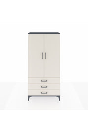 Arges Dolap Tek Raflı 3 Çekmeceli Tek Askılı 88x30x182 Antrasit-Aytaşı