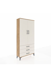 Arges Dolap Tek Raflı 3 Çekmeceli Tek Askılı 88x30x182 Çam-Aytaşı