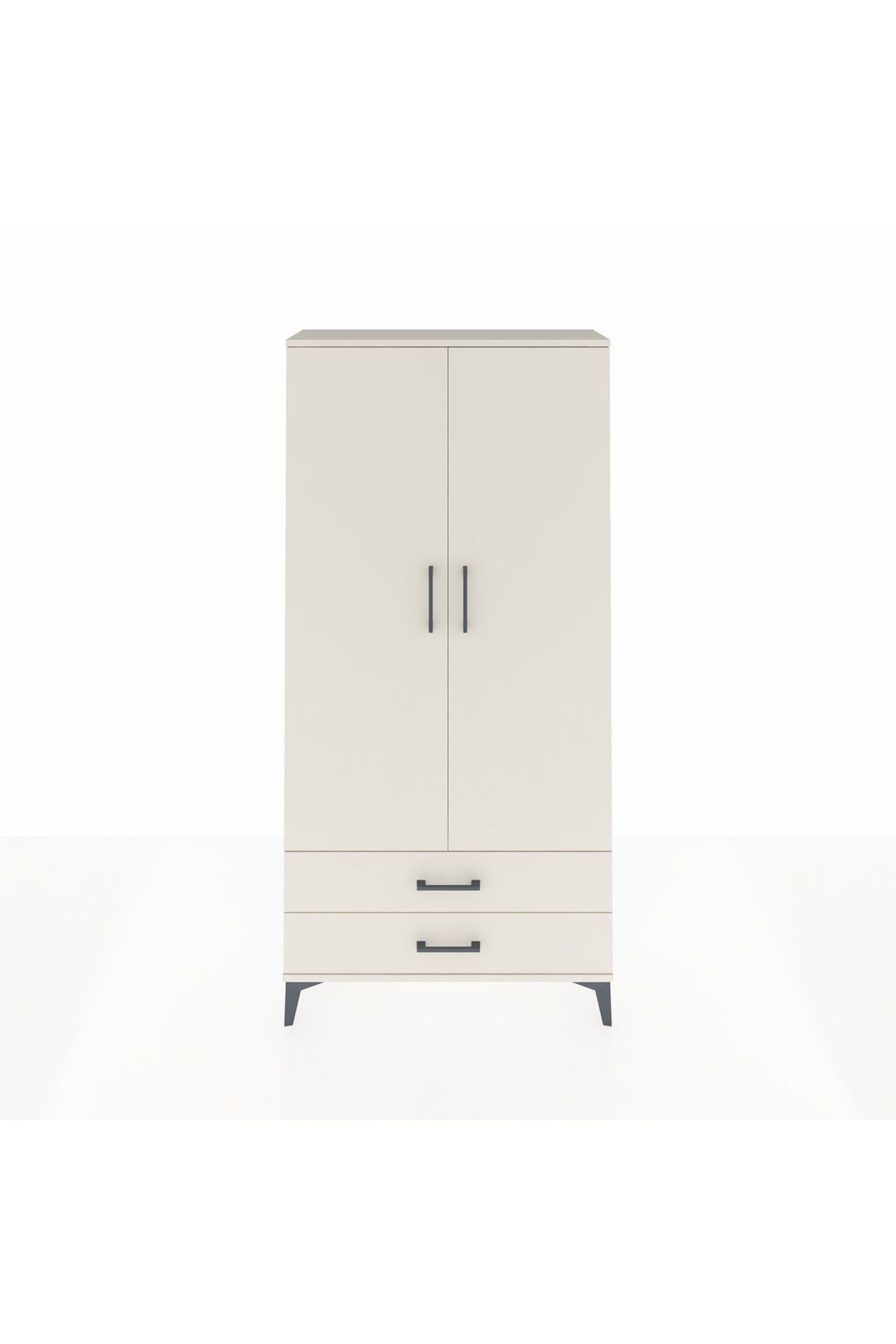 Arges Dolap Tek Raflı 2 Çekmeceli Tek Askılı 88x30x182 Aytaşı-Aytaşı