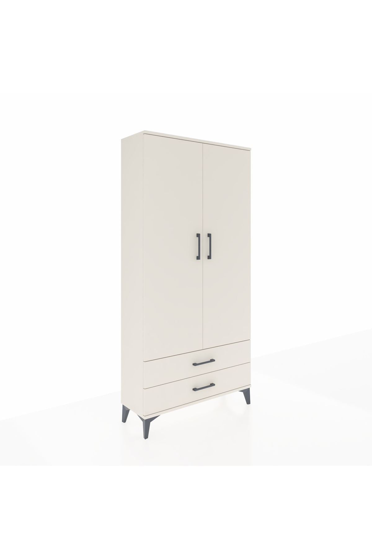 Arges Dolap Tek Raflı 2 Çekmeceli Tek Askılı 88x30x182 Aytaşı-Aytaşı