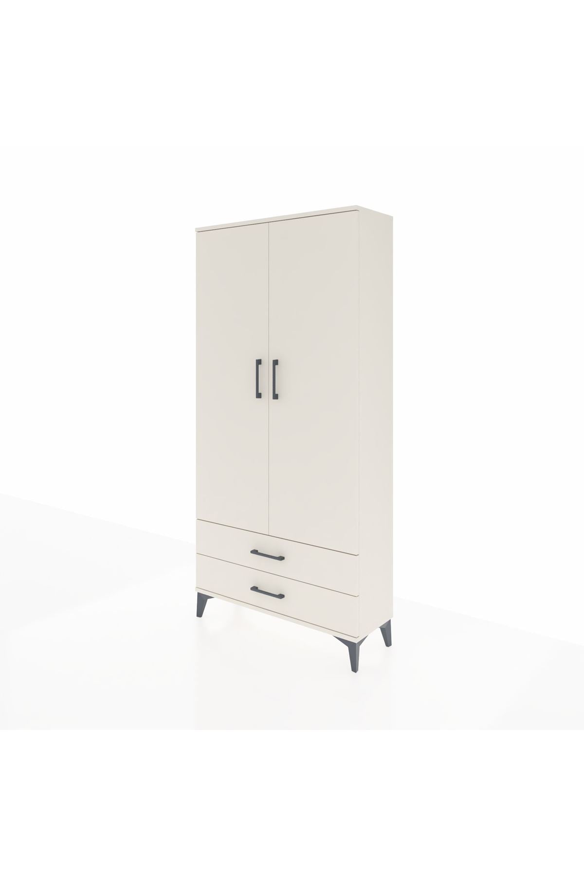 Arges Dolap Tek Raflı 2 Çekmeceli Tek Askılı 88x30x182 Aytaşı-Aytaşı