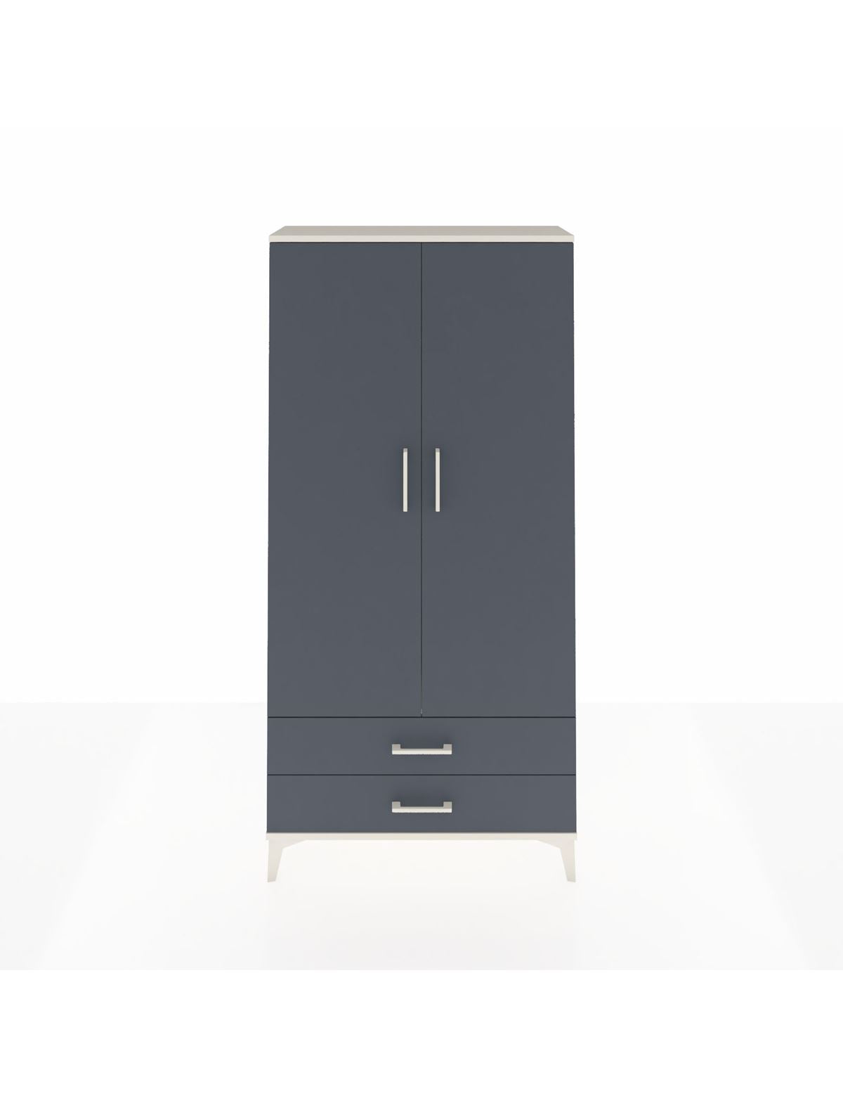 Arges Dolap Tek Raflı 2 Çekmeceli Tek Askılı 88x30x182 Aytaşı-Antrasit