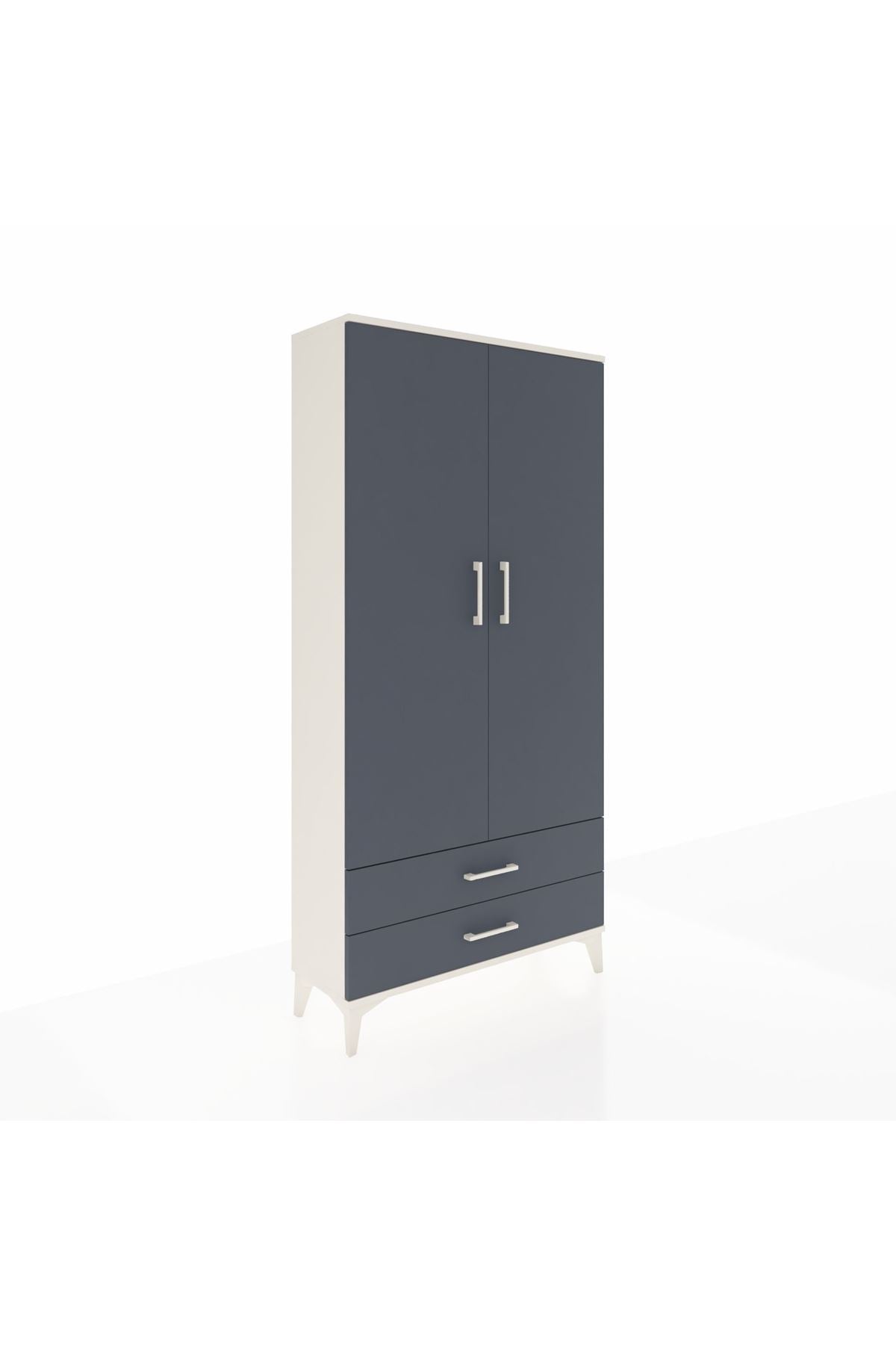 Arges Dolap Tek Raflı 2 Çekmeceli Tek Askılı 88x30x182 Aytaşı-Antrasit