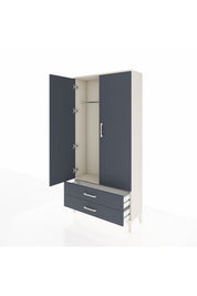 Arges Dolap Tek Raflı 2 Çekmeceli Tek Askılı 88x30x182 Aytaşı-Antrasit