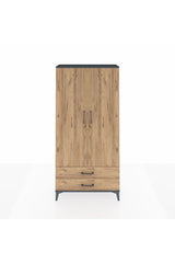 Arges Dolap Tek Raflı 2 Çekmeceli Tek Askılı 88x30x182