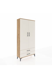 Arges Dolap Tek Raflı 2 Çekmeceli Tek Askılı 88x30x182 Çam-Aytaşı