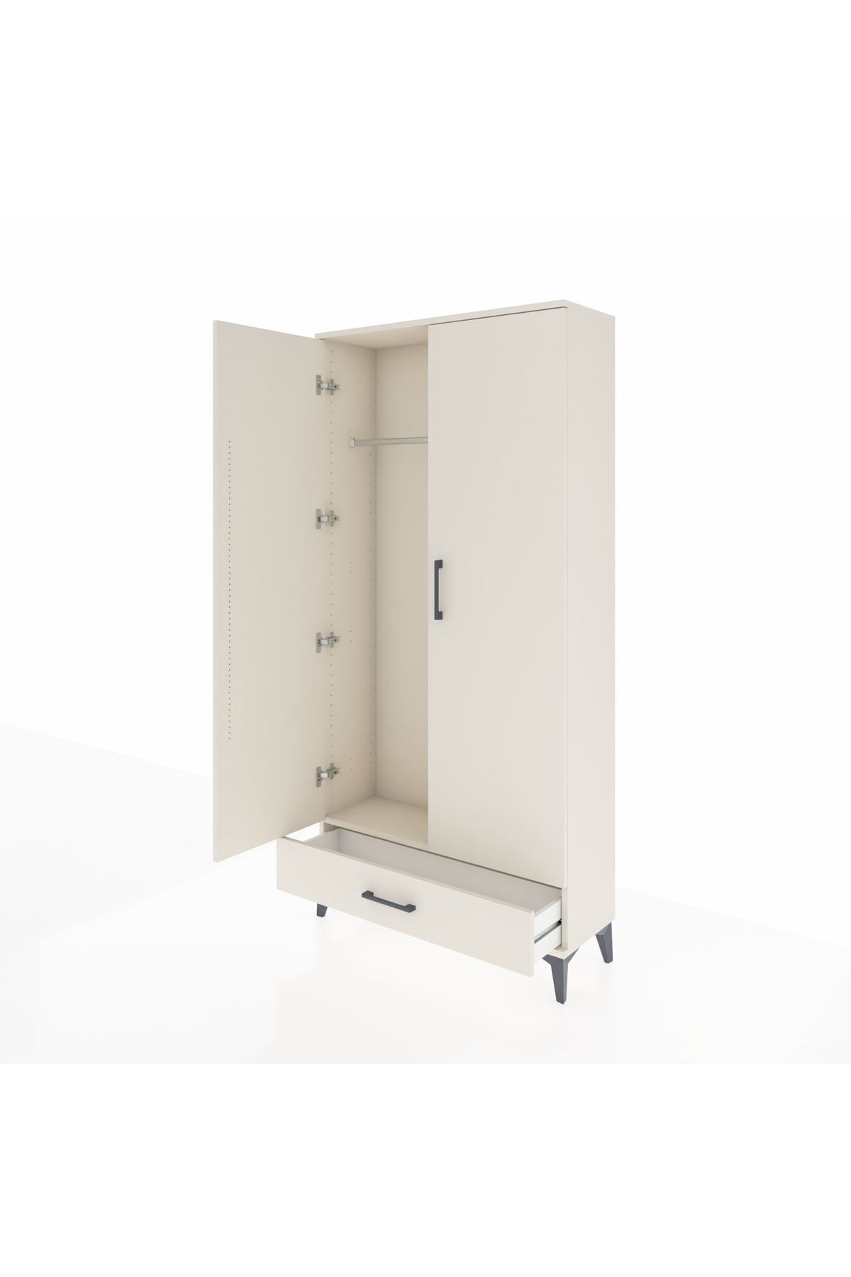 Arges Dolap Tek Raflı Tek Çekmeceli Tek Askılı 88x30x182 Aytaşı-Aytaşı