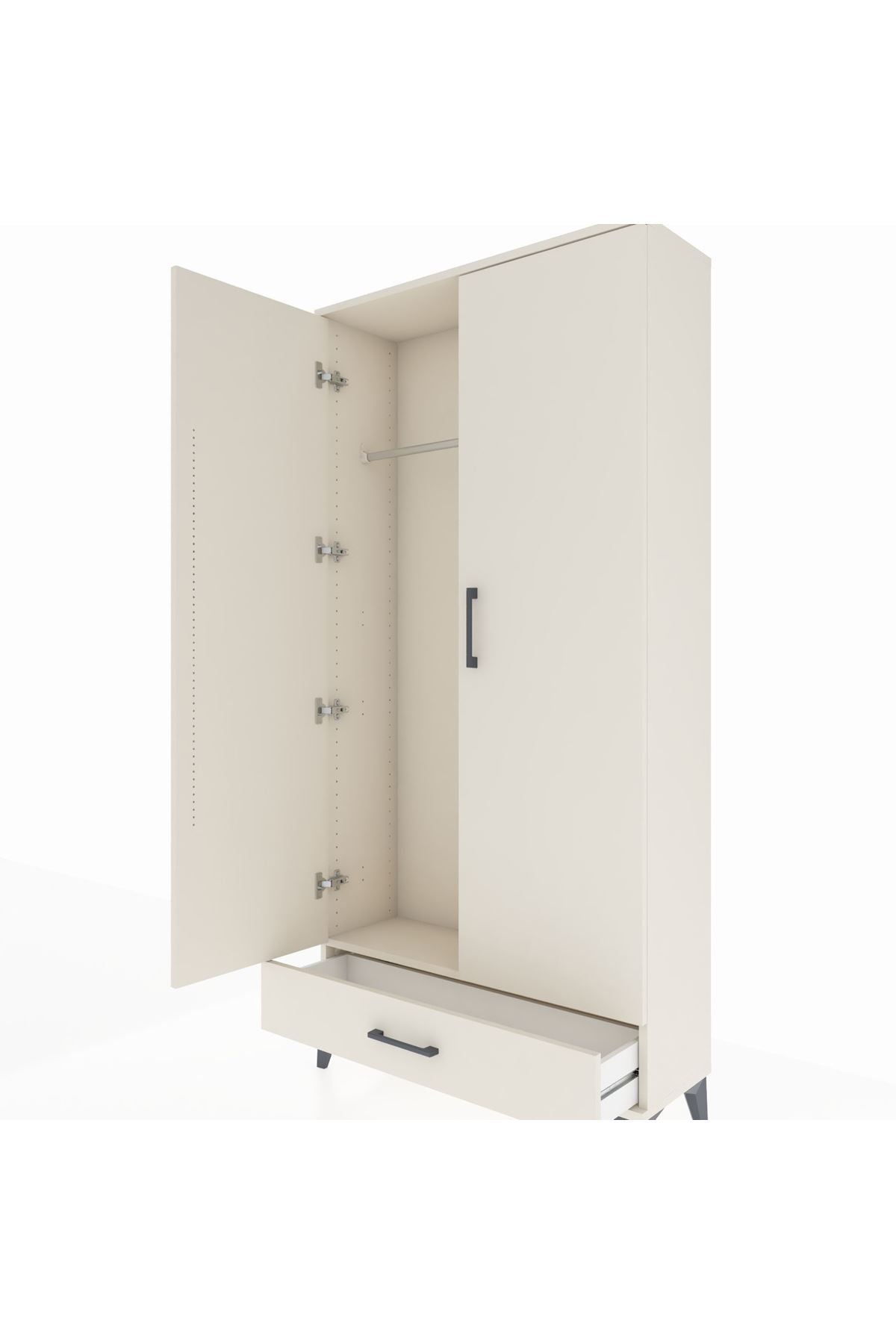 Arges Dolap Tek Raflı Tek Çekmeceli Tek Askılı 88x30x182 Aytaşı-Aytaşı