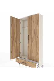 Arges Dolap Tek Raflı Tek Çekmeceli Tek Askılı 88x30x182 Aytaşı-Çam