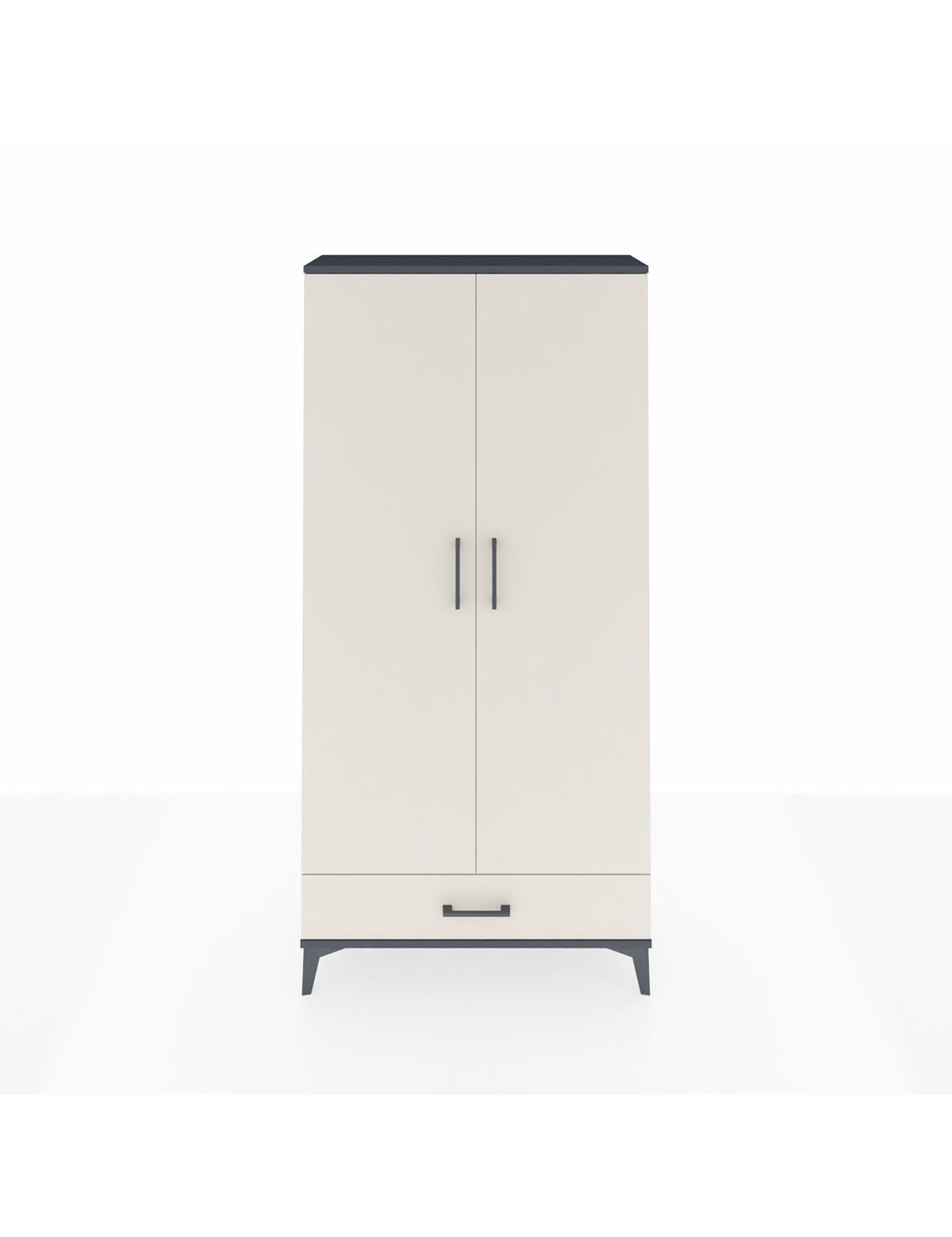 Arges Dolap Tek Raflı Tek Çekmeceli Tek Askılı 88x30x182 Antrasit-Aytaşı