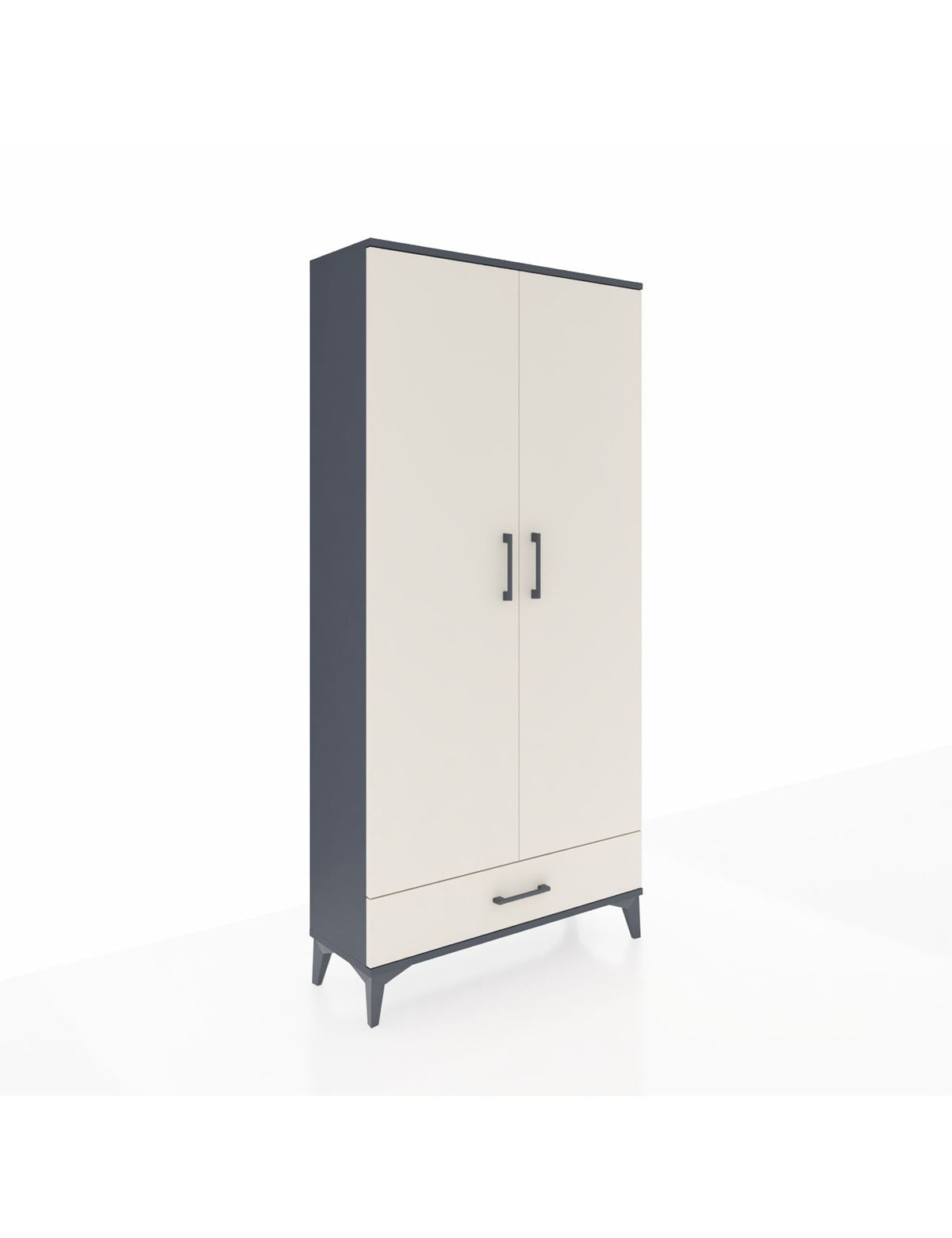 Arges Dolap Tek Raflı Tek Çekmeceli Tek Askılı 88x30x182 Antrasit-Aytaşı