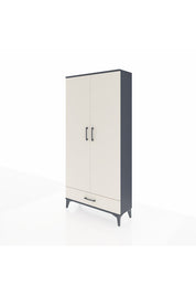 Arges Dolap Tek Raflı Tek Çekmeceli Tek Askılı 88x30x182 Antrasit-Aytaşı