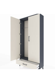 Arges Dolap Tek Raflı Tek Çekmeceli Tek Askılı 88x30x182 Antrasit-Aytaşı