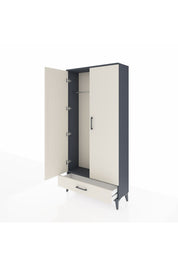 Arges Dolap Tek Raflı Tek Çekmeceli Tek Askılı 88x30x182 Antrasit-Aytaşı