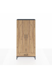 Arges Dolap Tek Raflı Tek Çekmeceli Tek Askılı 88x30x182 Antrasit-Çam