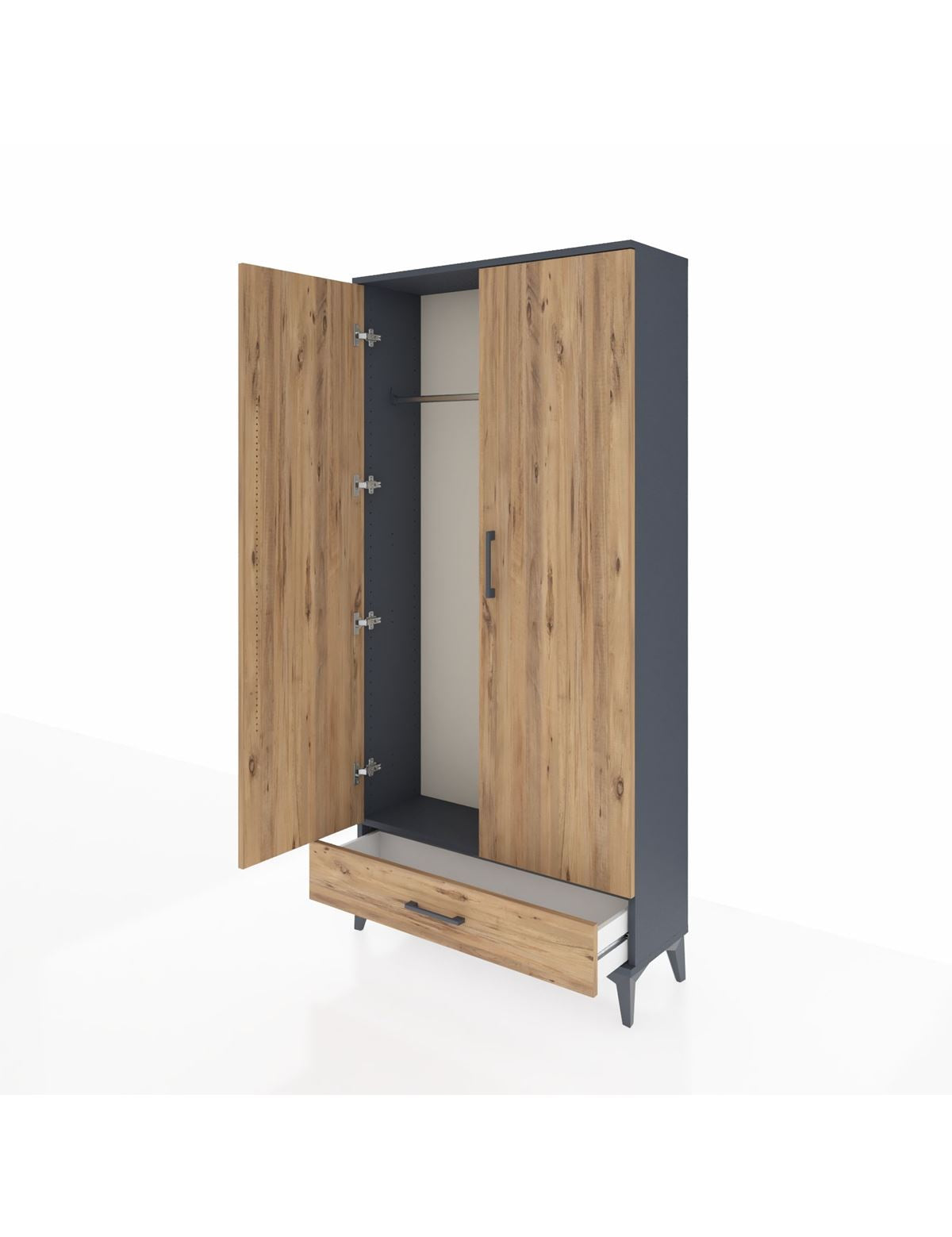 Arges Dolap Tek Raflı Tek Çekmeceli Tek Askılı 88x30x182 - S24M030V6A