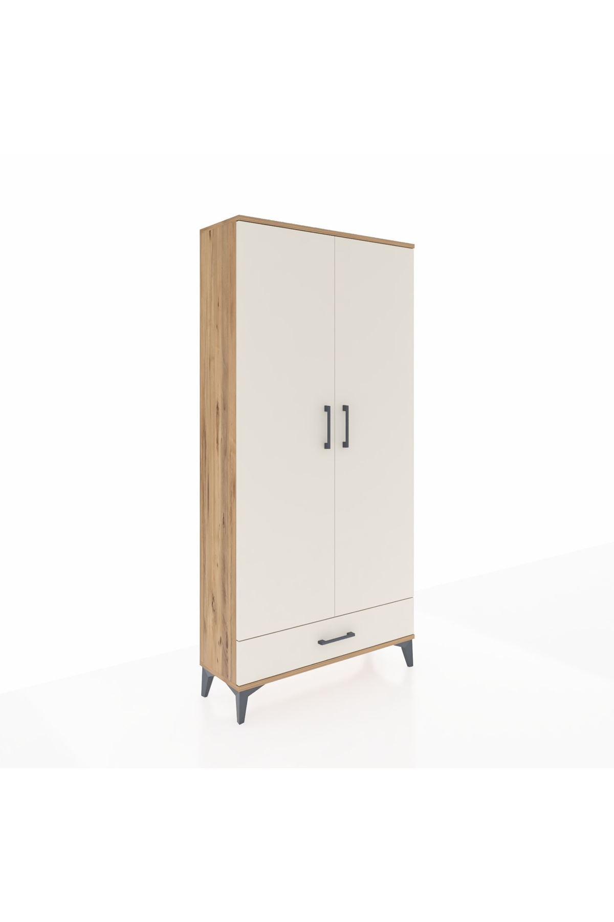 Arges Dolap Tek Raflı Tek Çekmeceli Tek Askılı 88x30x182 Çam-Aytaşı