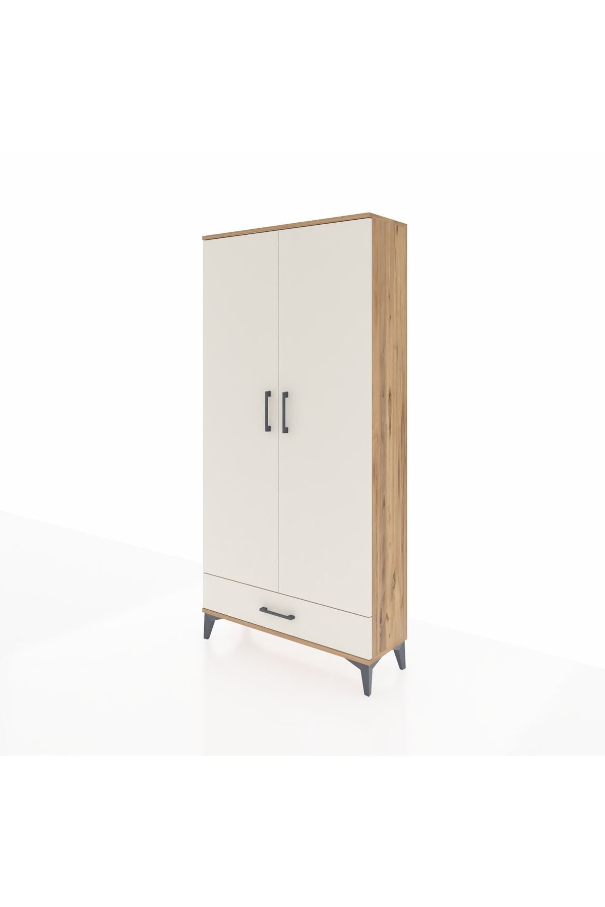 Arges Dolap Tek Raflı Tek Çekmeceli Tek Askılı 88x30x182 Çam-Aytaşı