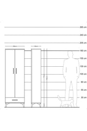 Arges Dolap Tek Raflı Tek Çekmeceli Tek Askılı 88x30x182 Çam-Aytaşı