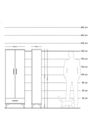 Arges Dolap Tek Raflı Tek Çekmeceli Tek Askılı 88x30x182 - S24M030V8A