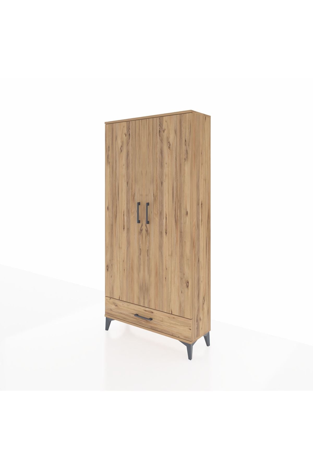 Arges Dolap Tek Raflı Tek Çekmeceli Tek Askılı 88x30x182 Çam-Çam