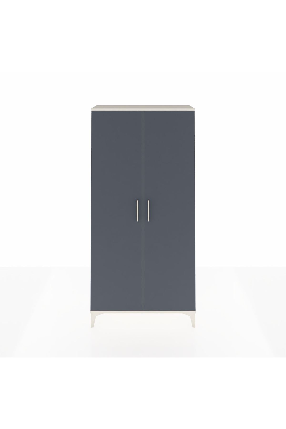 Arges Dolap 2 Kapaklı Tek Askılı 88x30x182 Aytaşı-Antrasit