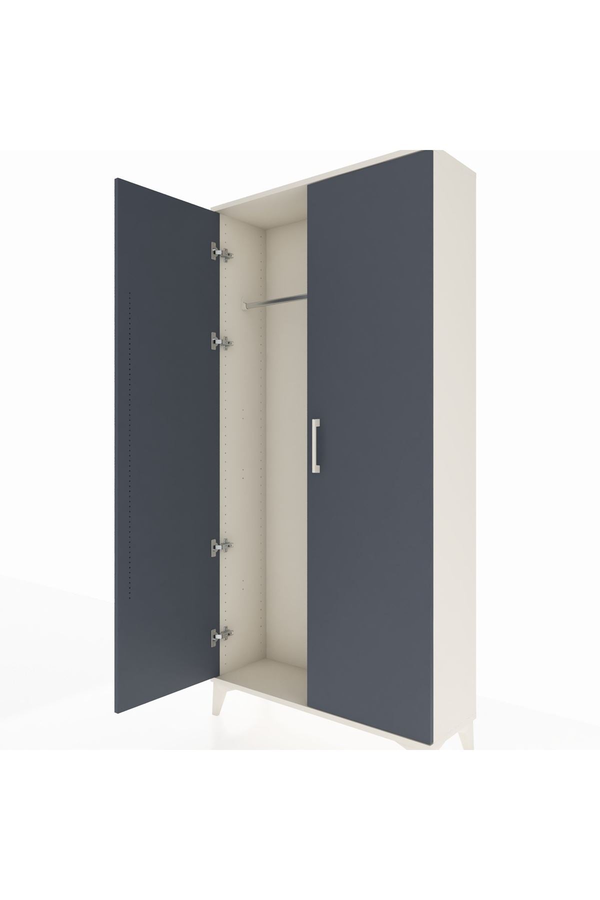 Arges Dolap 2 Kapaklı Tek Askılı 88x30x182 Aytaşı-Antrasit