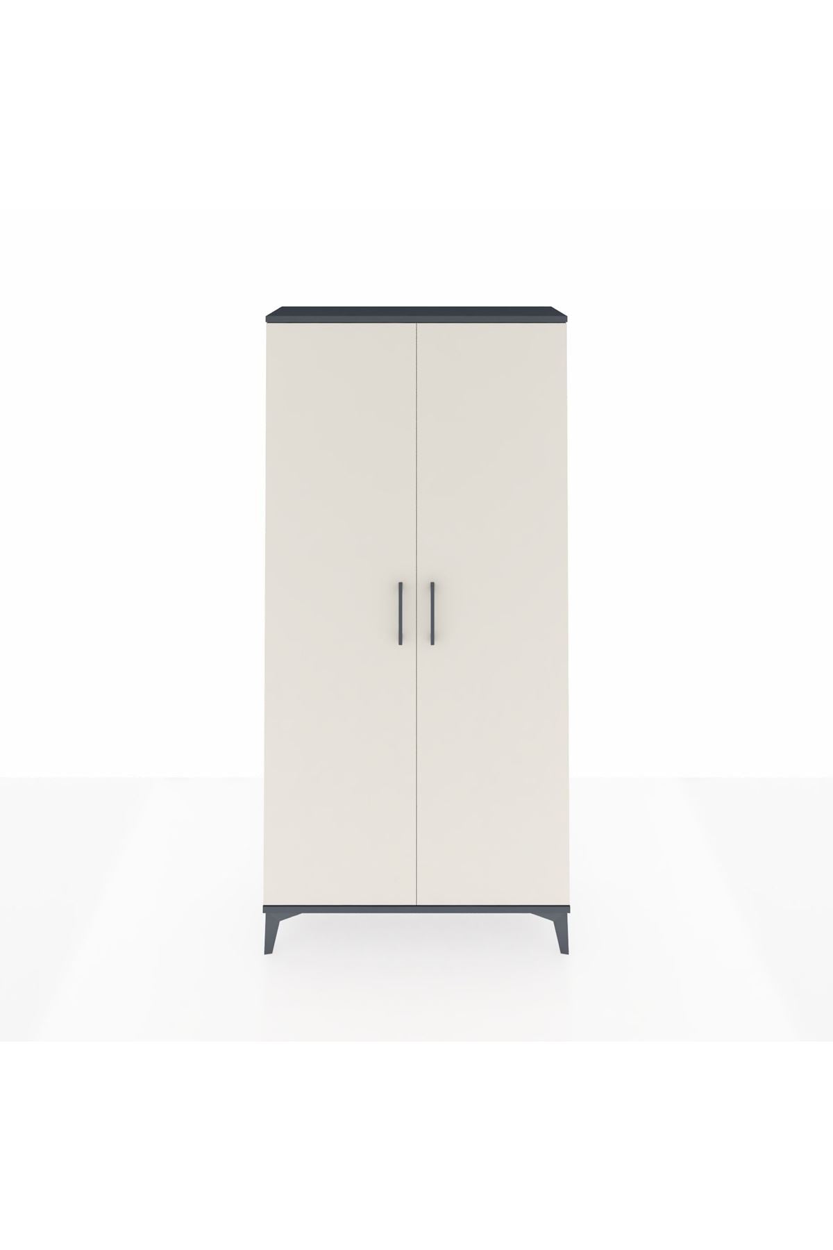 Arges Dolap 2 Kapaklı Tek Askılı 88x30x182 Antrasit-Aytaşı
