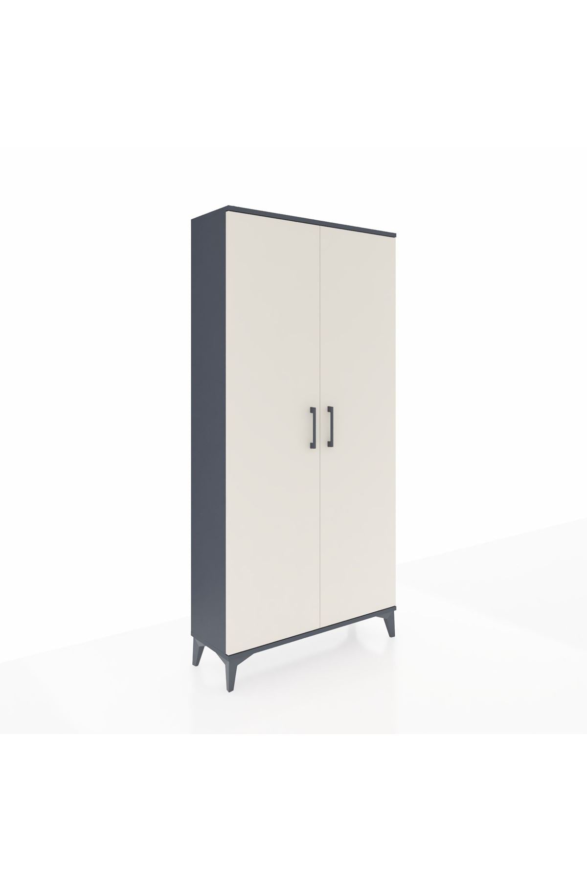 Arges Dolap 2 Kapaklı Tek Askılı 88x30x182 Antrasit-Aytaşı