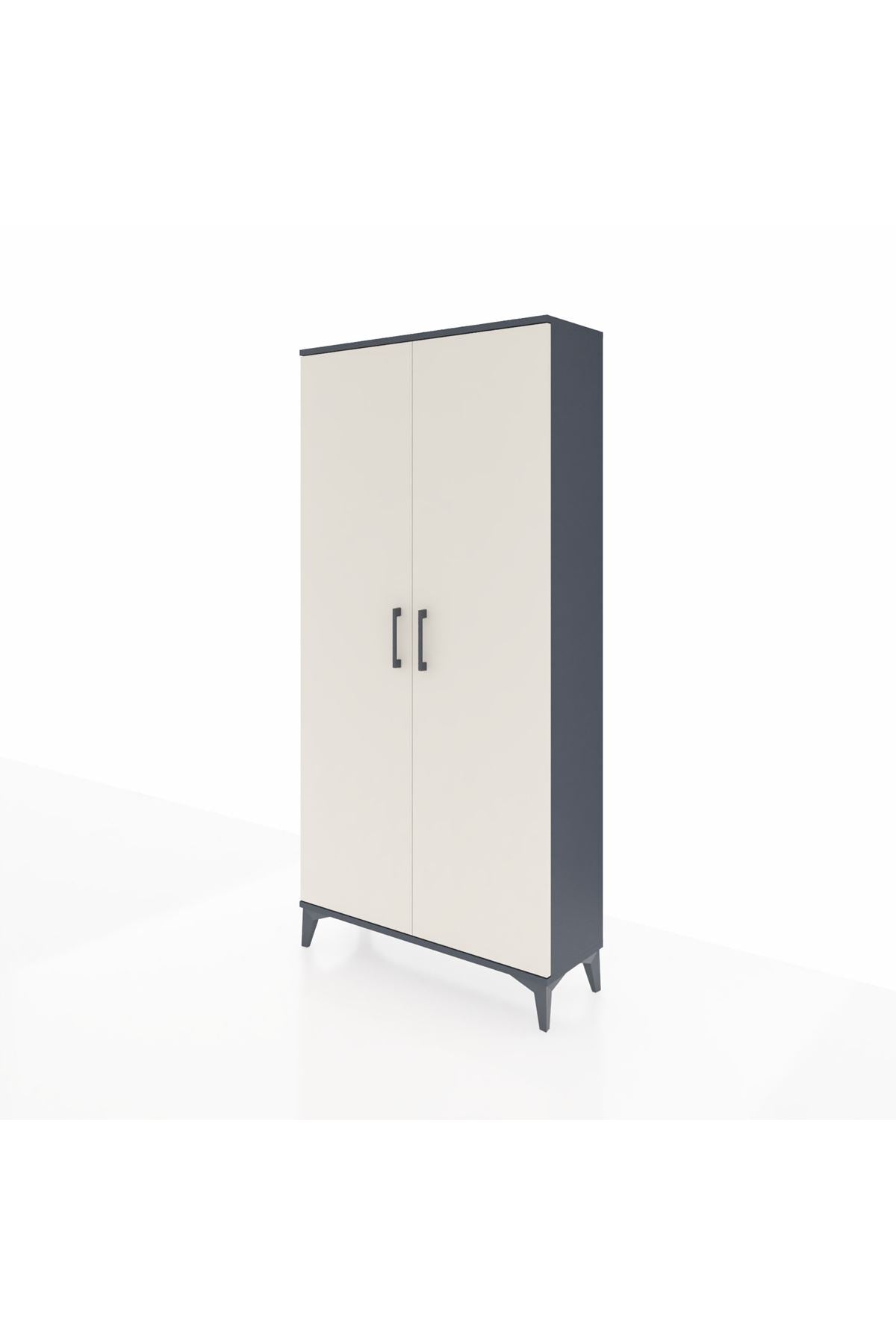 Arges Dolap 2 Kapaklı Tek Askılı 88x30x182 Antrasit-Aytaşı