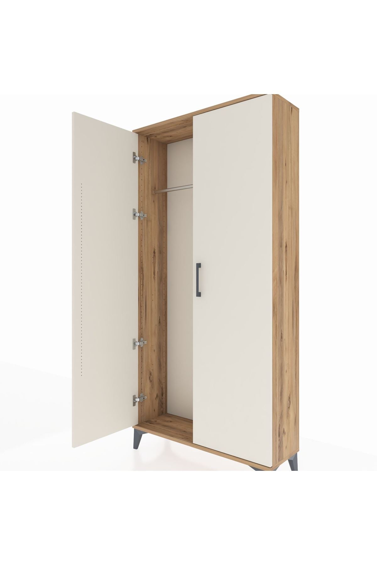 Arges Dolap 2 Kapaklı Tek Askılı 88x30x182 Çam-Aytaşı