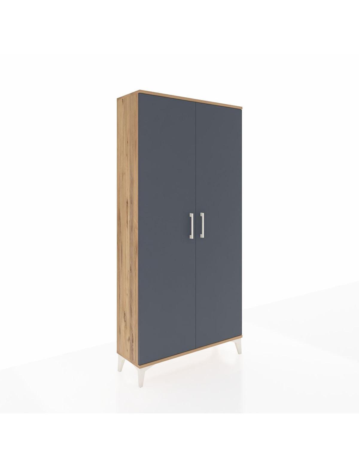 Arges Dolap 2 Kapaklı Tek Askılı 88x30x182 Çam-Antrasit
