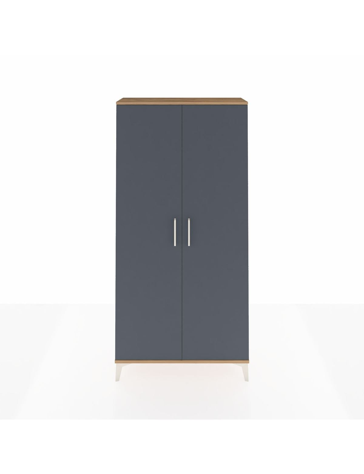Arges Dolap 2 Kapaklı Tek Askılı 88x30x182 Çam-Antrasit