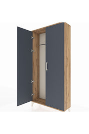 Arges Dolap 2 Kapaklı Tek Askılı 88x30x182 Çam-Antrasit