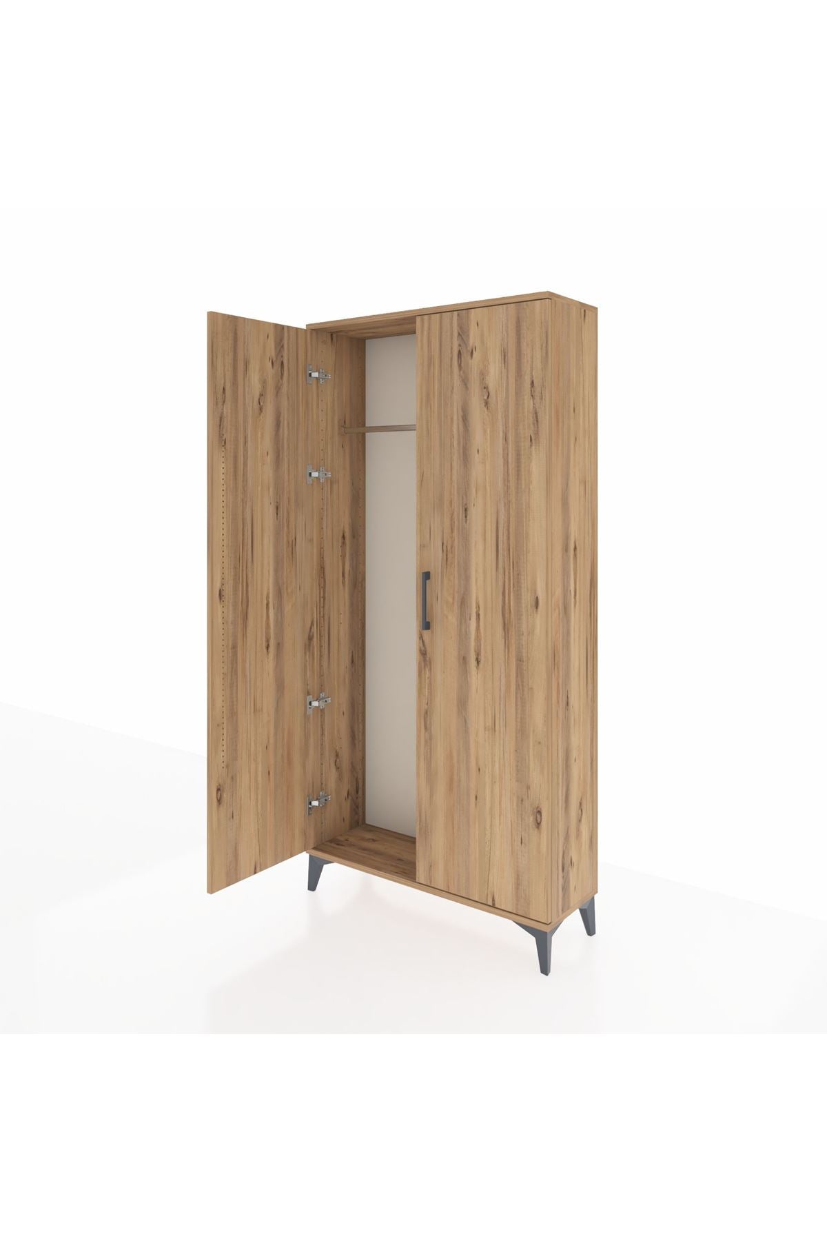 Arges Dolap 2 Kapaklı Tek Askılı 88x30x182 Çam-Çam
