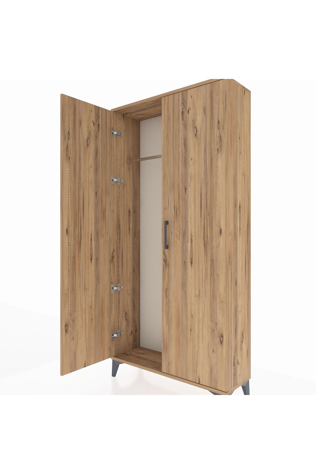 Arges Dolap 2 Kapaklı Tek Askılı 88x30x182 Çam-Çam