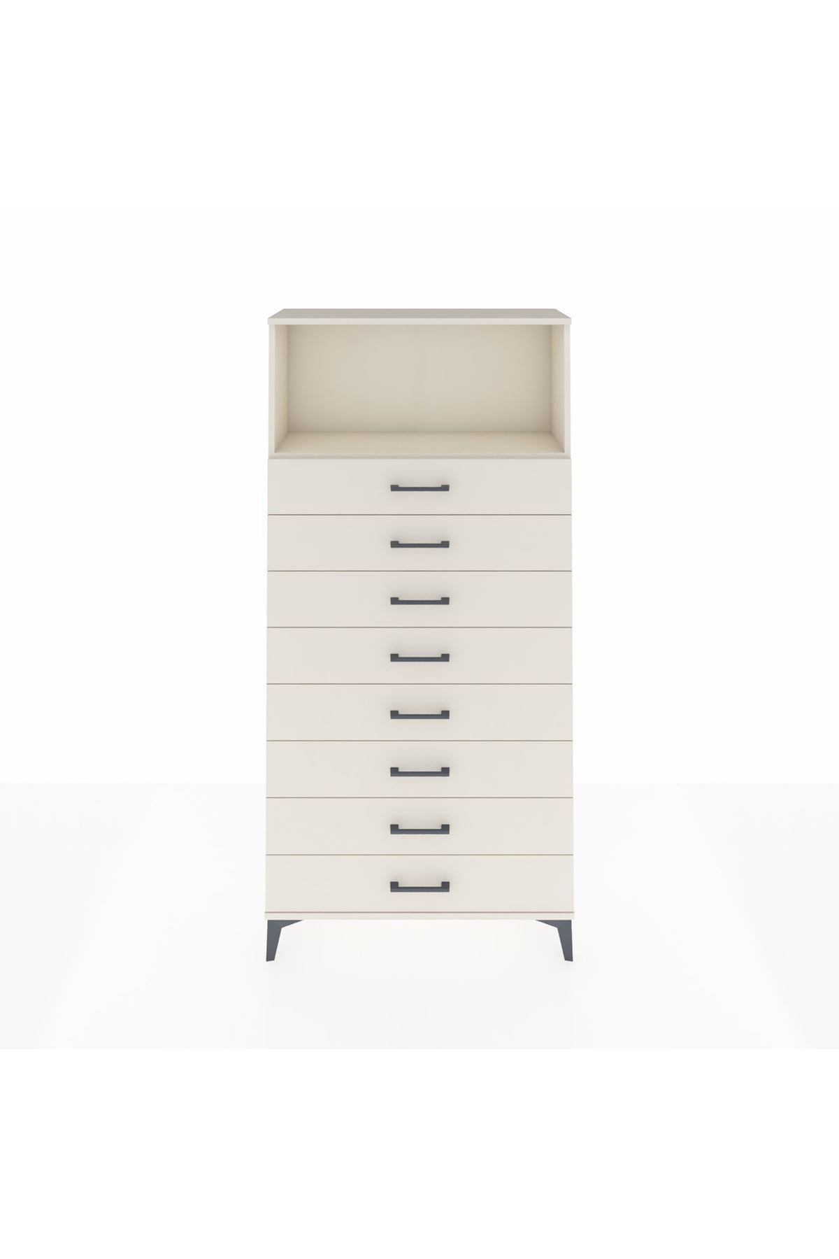 Arges Dolap Tek Raflı 8 Çekmeceli 88x30x182 Aytaşı-Aytaşı