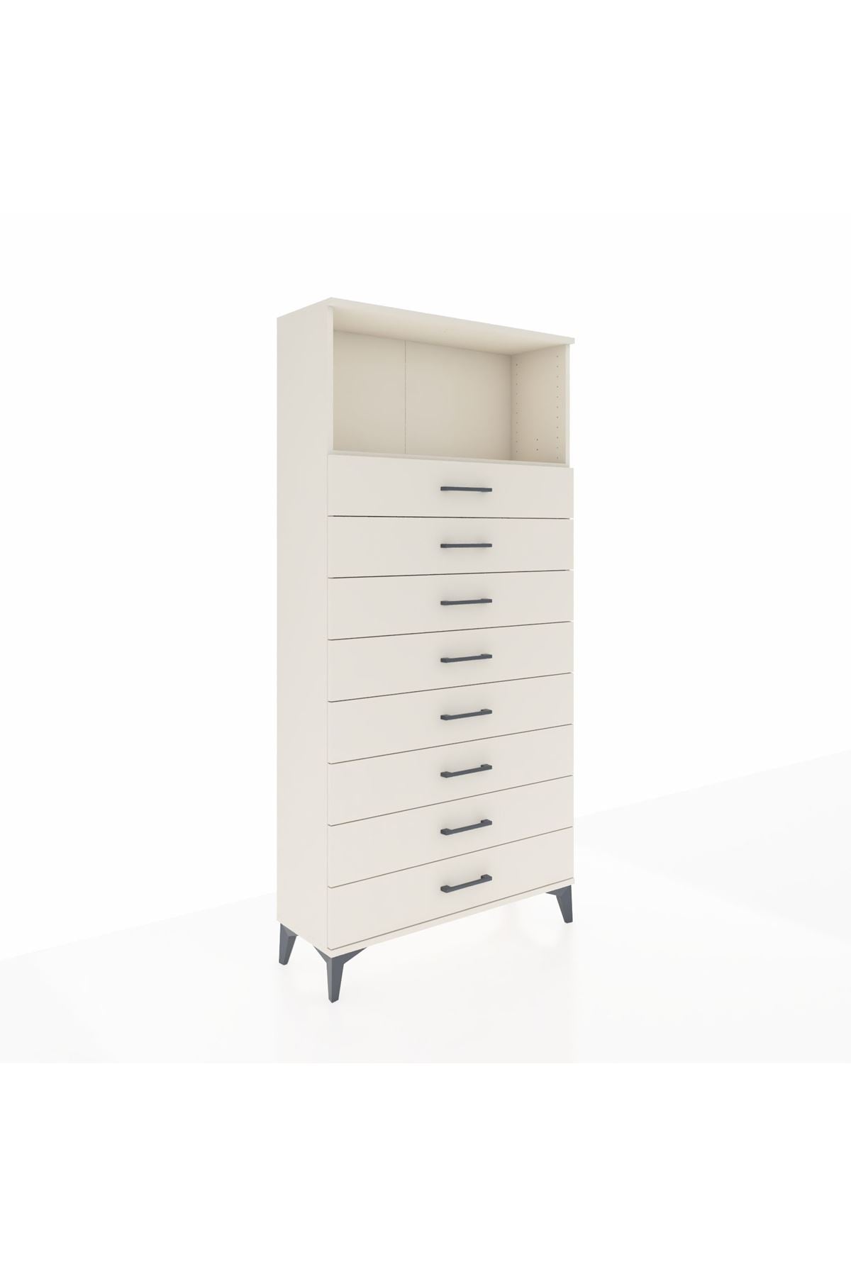 Arges Dolap Tek Raflı 8 Çekmeceli 88x30x182 Aytaşı-Aytaşı