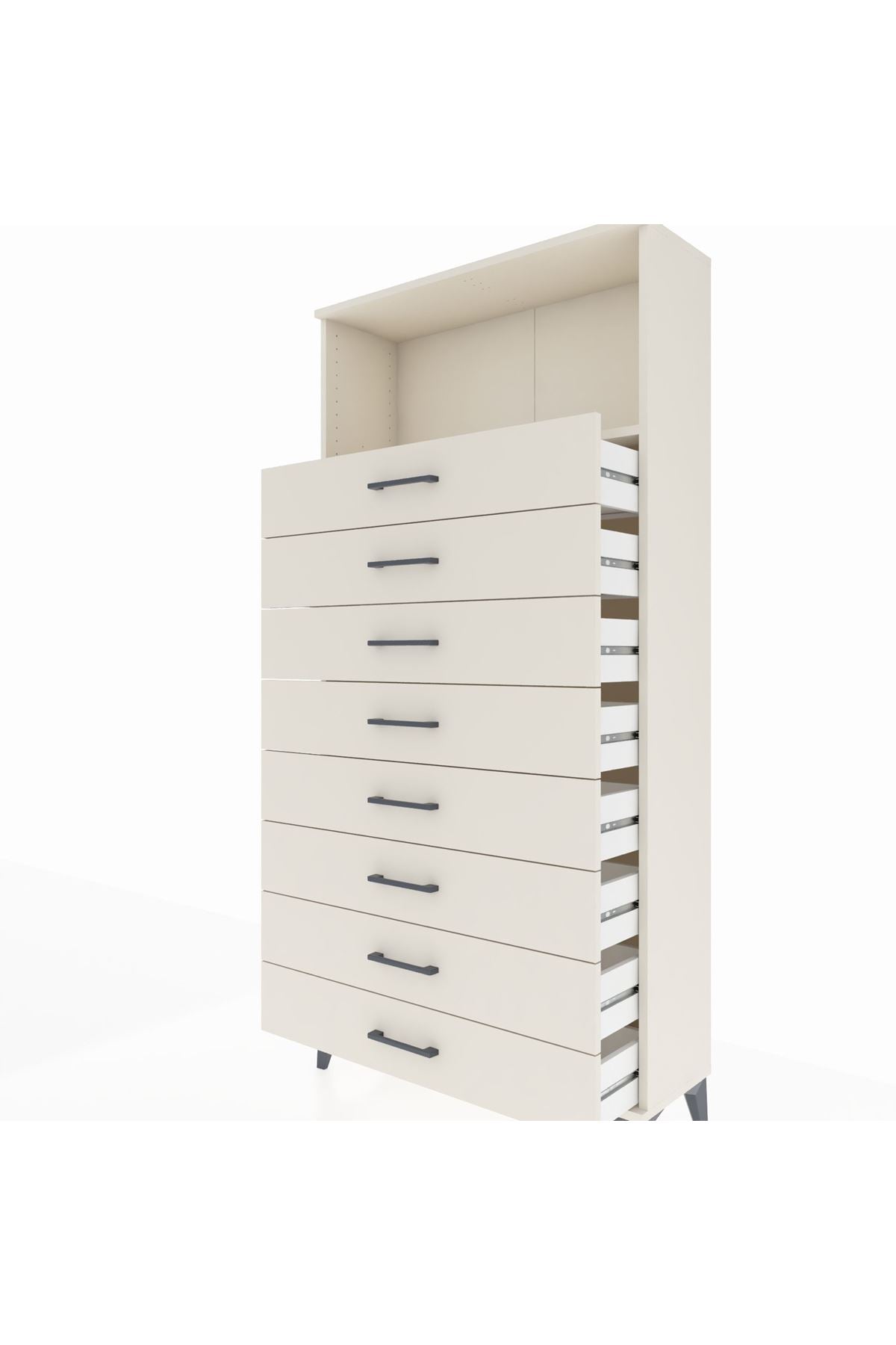 Arges Dolap Tek Raflı 8 Çekmeceli 88x30x182 Aytaşı-Aytaşı