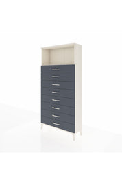 Arges Dolap Tek Raflı 8 Çekmeceli 88x30x182 Aytaşı-Antrasit