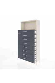 Arges Dolap Tek Raflı 8 Çekmeceli 88x30x182 Aytaşı-Antrasit