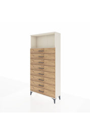 Arges Dolap Tek Raflı 8 Çekmeceli 88x30x182 Aytaşı-Çam